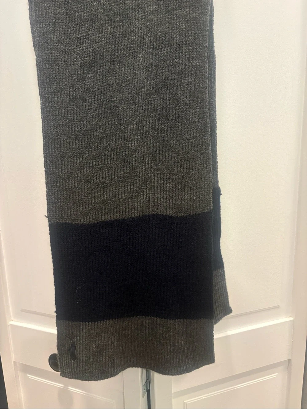Polo by Ralph Lauren Navy and Charcoal Ribbed Knit Scarf